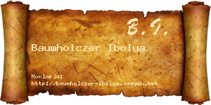 Baumholczer Ibolya névjegykártya